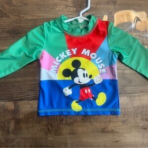 Mickey Mouse Long Sleeve swim rashguard shirt 6/9 month